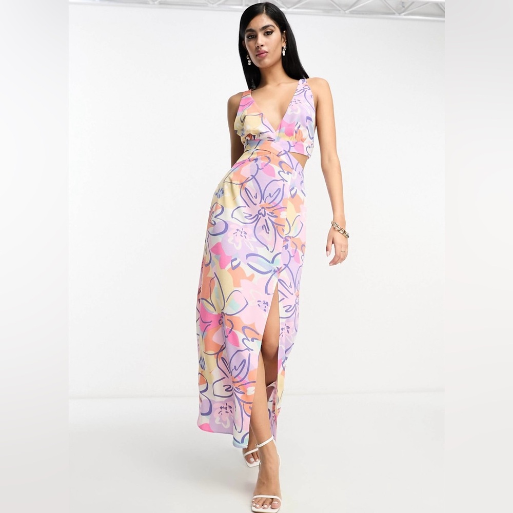 Floral V-Neck Maxi Dress